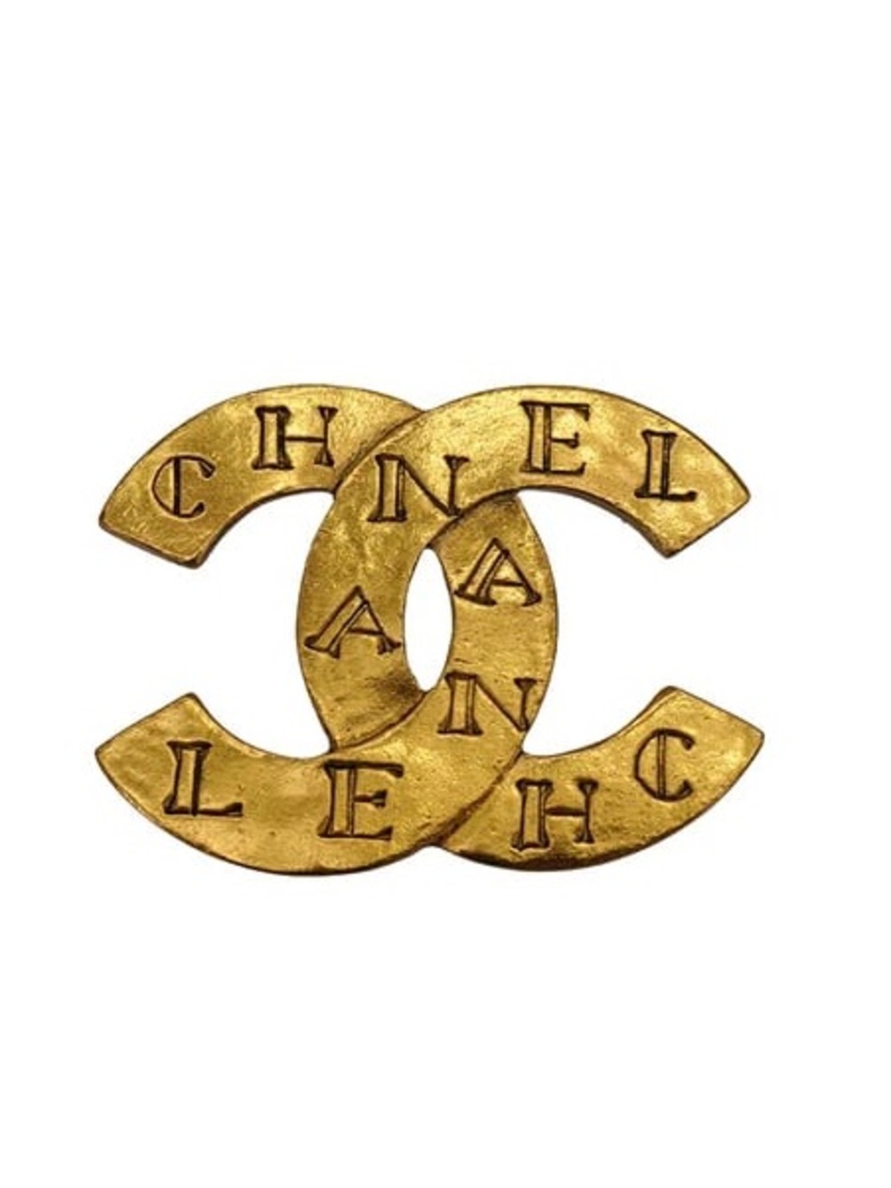 Authentic CHANEL RARE metal gold tone 1999 pin brooch